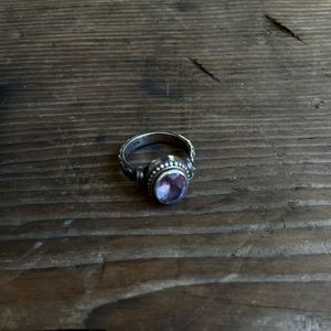 Handmade from India, amethyst, sterling silver band